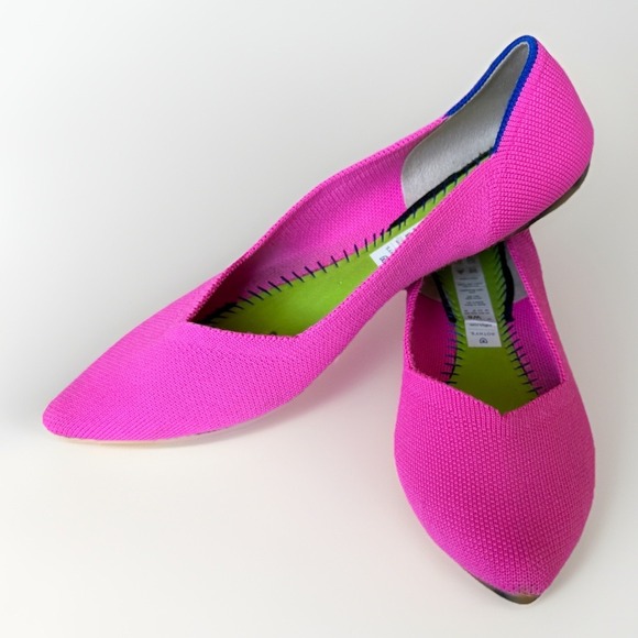 Rothy's Shoes - Rothy's The Point Ballet Flats Dragon Fruit Size 8 Pink Colorful Sustainable NEW